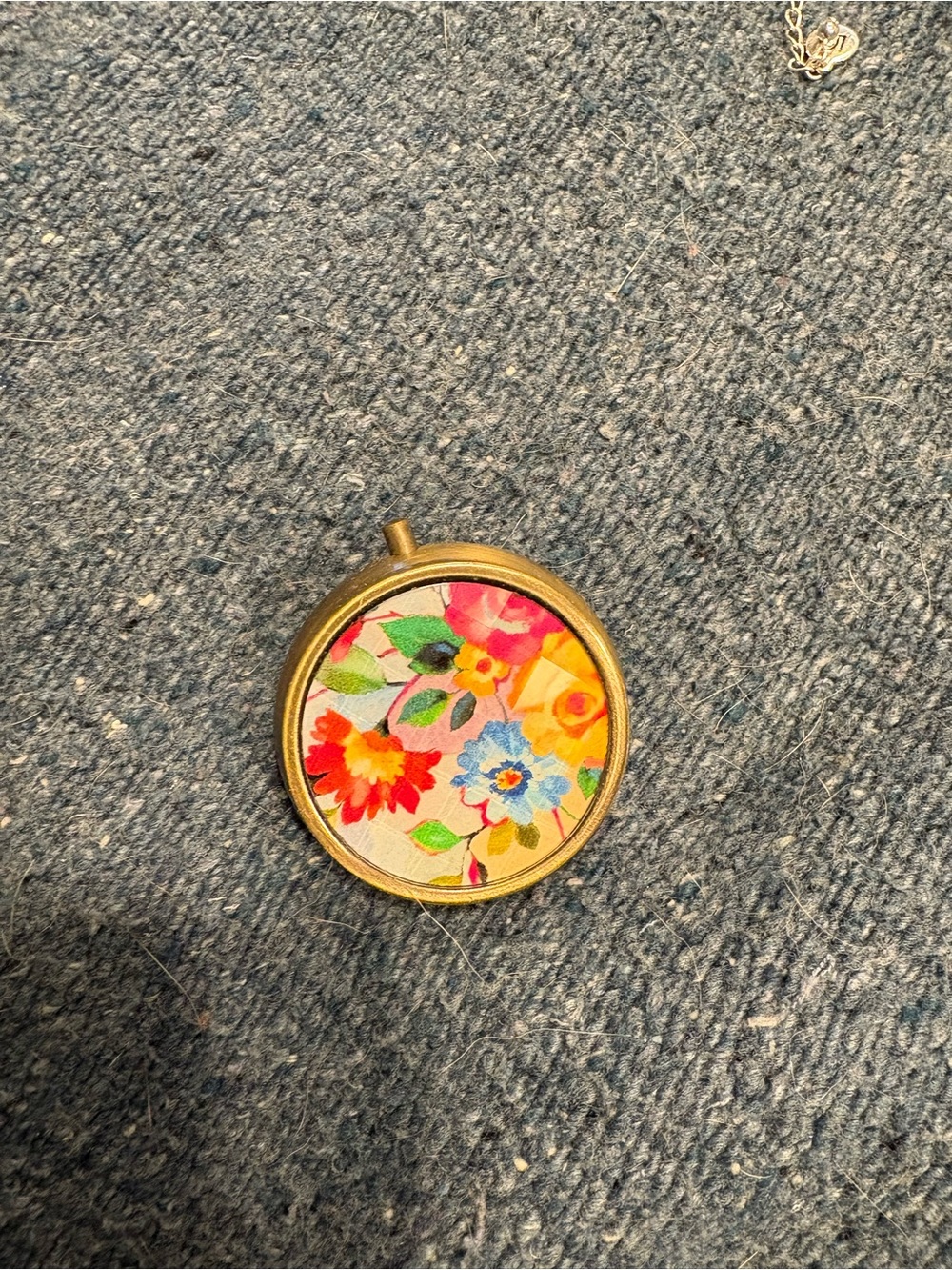 Floral Gold-Tone Locket Pendant
